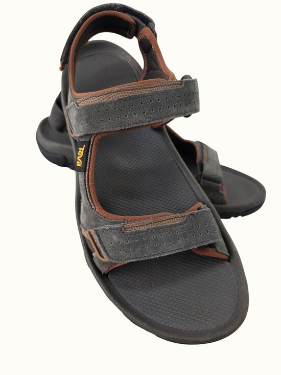 Teva Men’s Katavi 2 Slide Sandals Size 13 Gray Leather Hook Loop Outdoor 1019192 main image 4